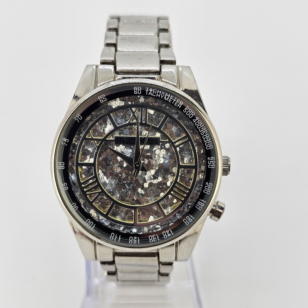 Maurices Women's Watch 36MM Gray Dial Gray Metal Bands 6.5" NEW Battery READ